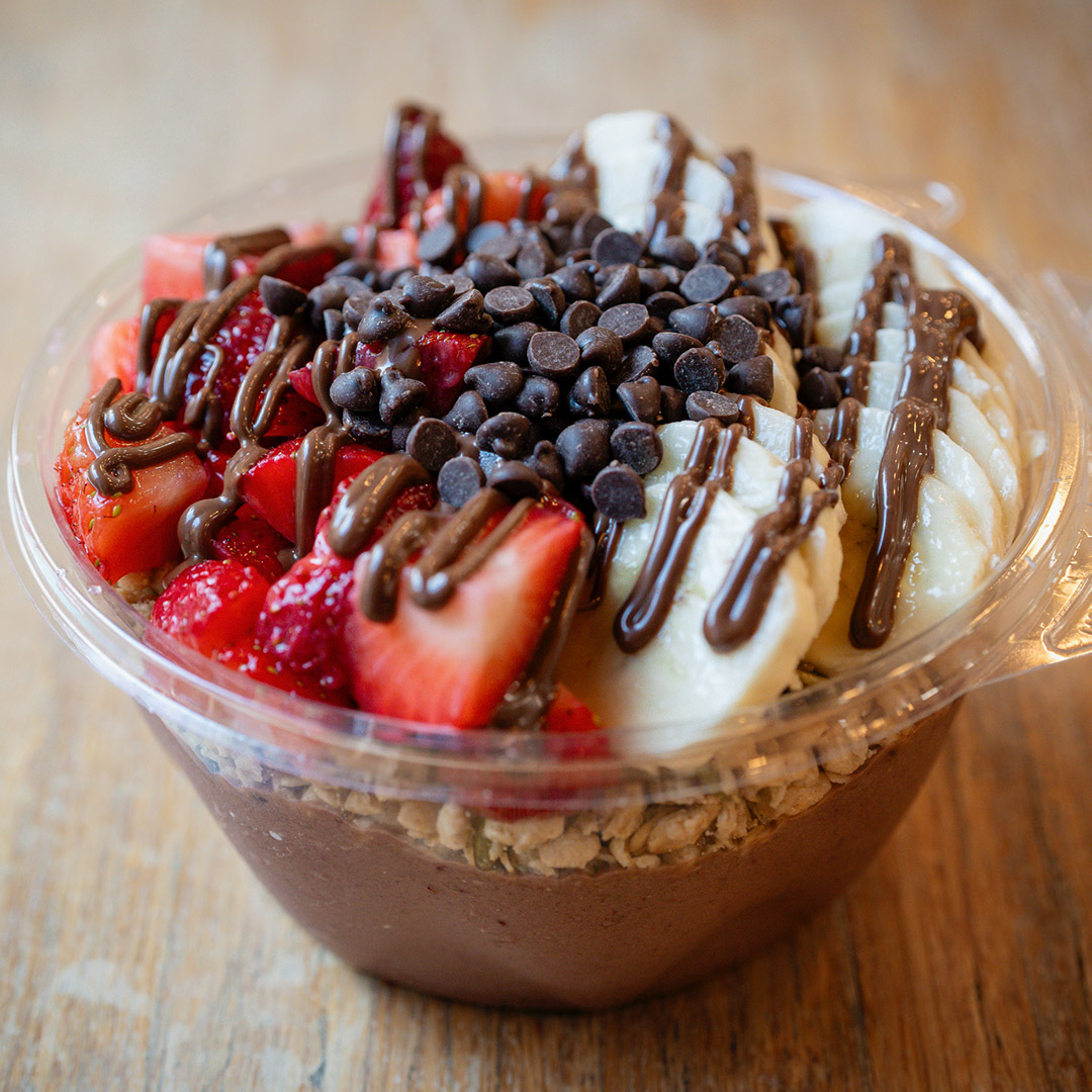 Smoothie bowl topped with fresh fruit in Lexington, Kentucky.