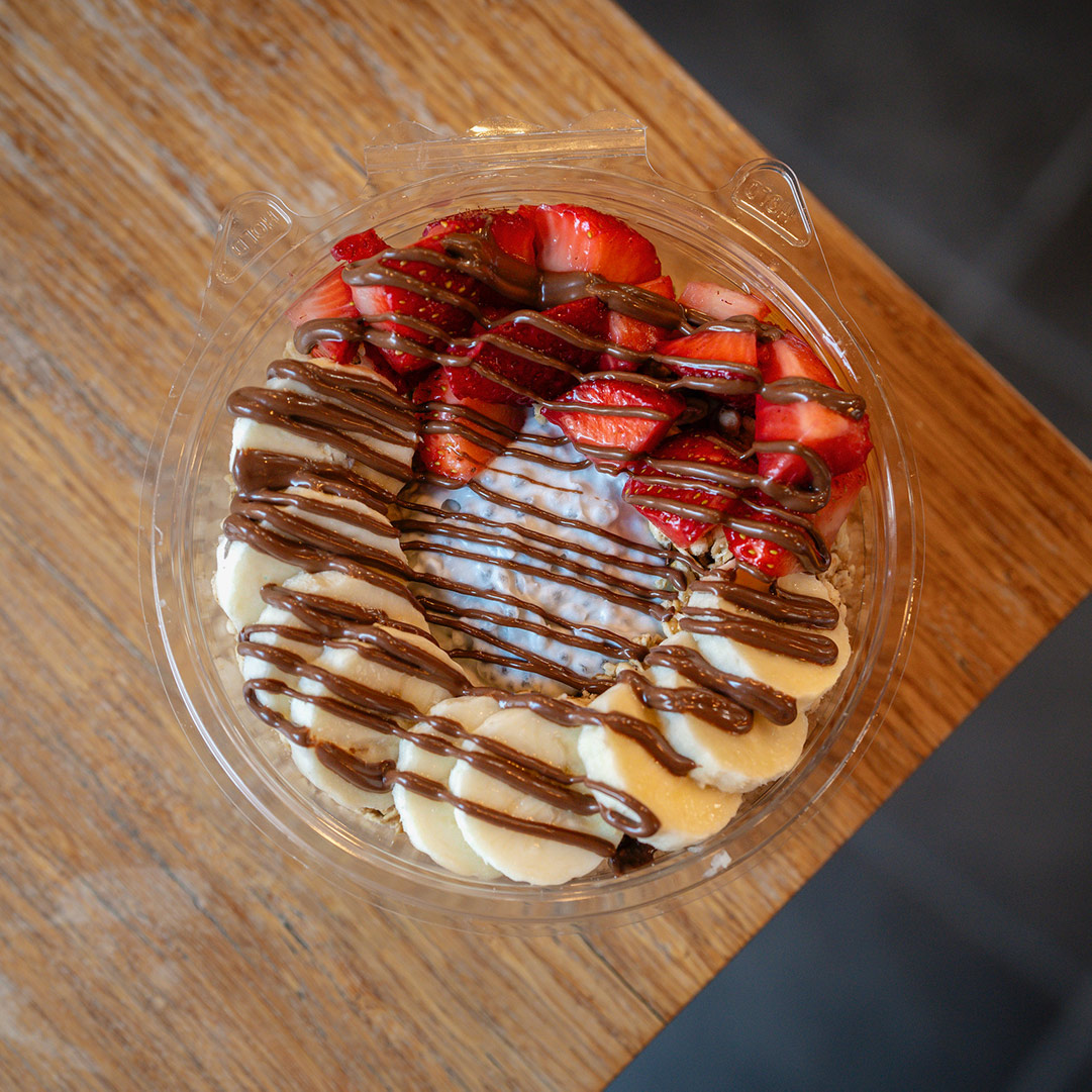 Acai bowl topped with fresh fruit in Lexington, Kentucky.