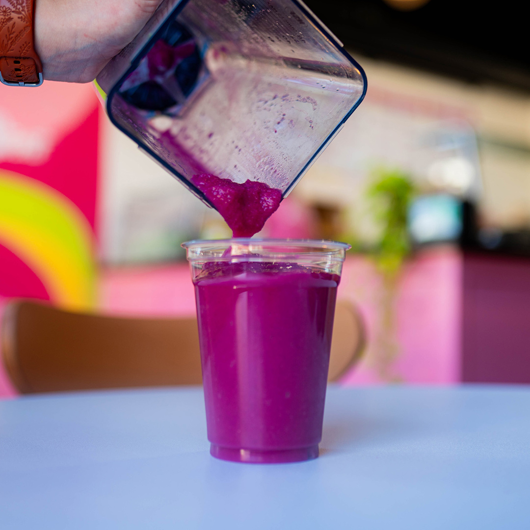 Vibrant fresh fruit smoothie in Louisville, Kentucky.