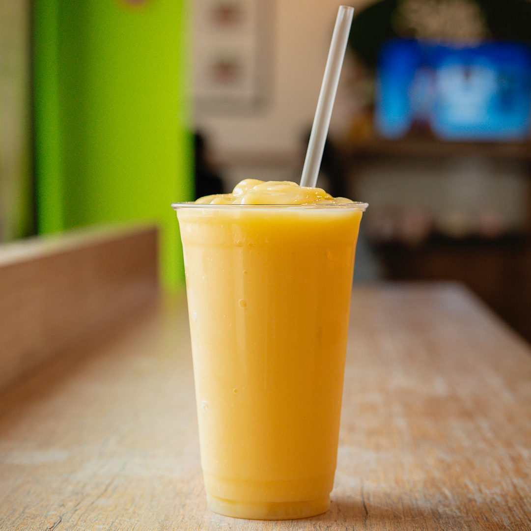 A yellow fruit smoothie in Lexington, Kentucky.